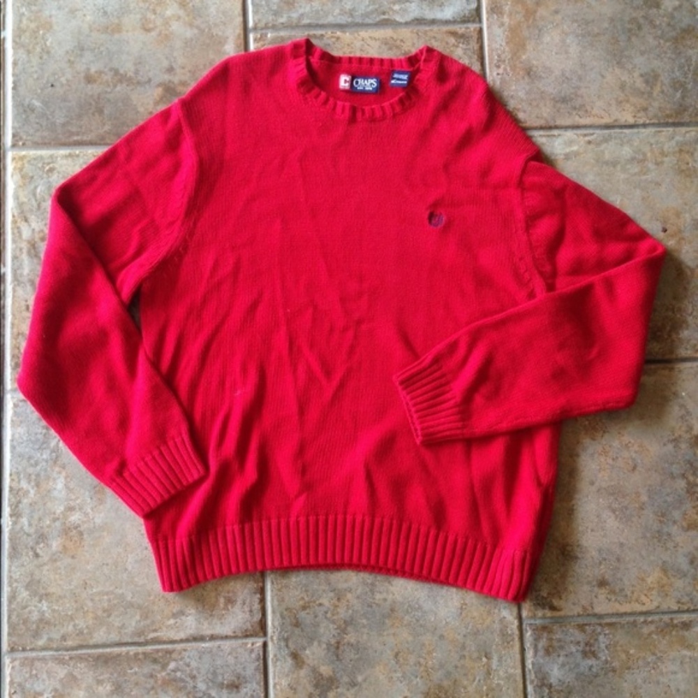 Ralph Lauren Chaps Red Thick Crewneck Sweater